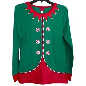 Wondershop Women’s Large Elf Holiday Long Sleeve Cotton Tee